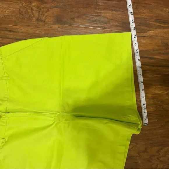 Ralph Lauren Cotton Shorts Neon Green with Pockets Preppy Luxury - Picture 7 of 12